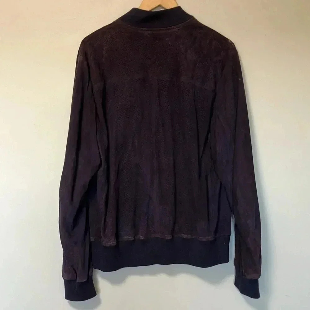Paul Smith purple eggplant perforated goat suede leather bomber jacket - Picture 10 of 10